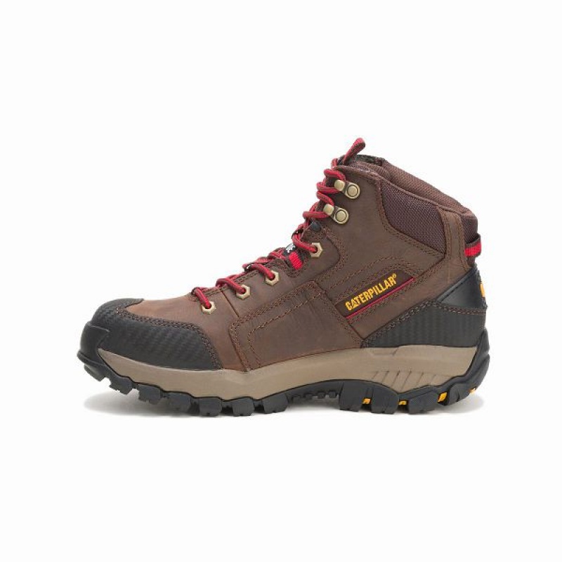 Caterpillar Navigator Mid Waterproof Steel Toe Men's Work Boots Brown | 437520-UOM