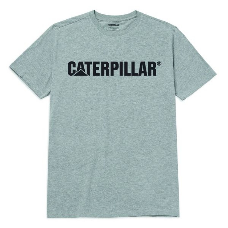 Caterpillar Original Fit Caterpillar Logo Tee Men\'s T-Shirt Blue | 710825-UZV