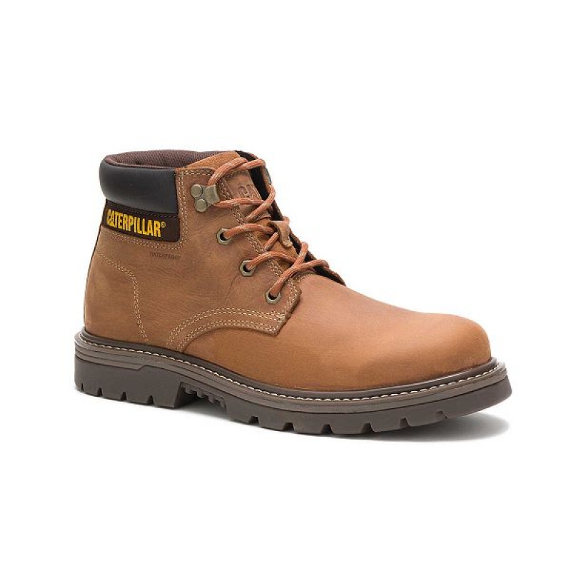 Caterpillar Outbase Waterproof Men's Work Boots Brown | 263094-OSY