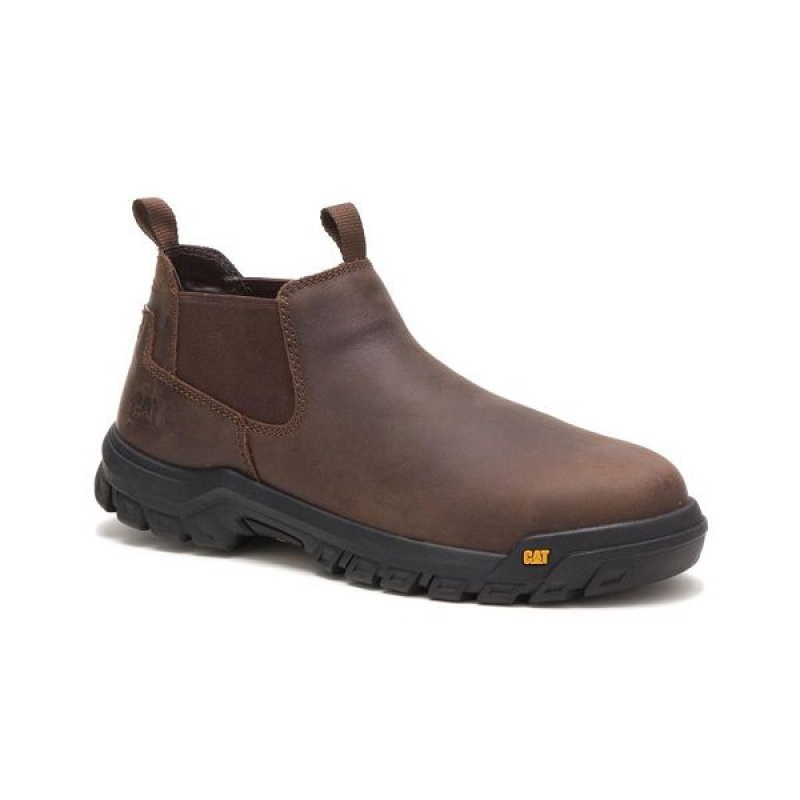 Caterpillar Outline Slip-On Steel Toe Men's Boots Brown | 617043-XMN