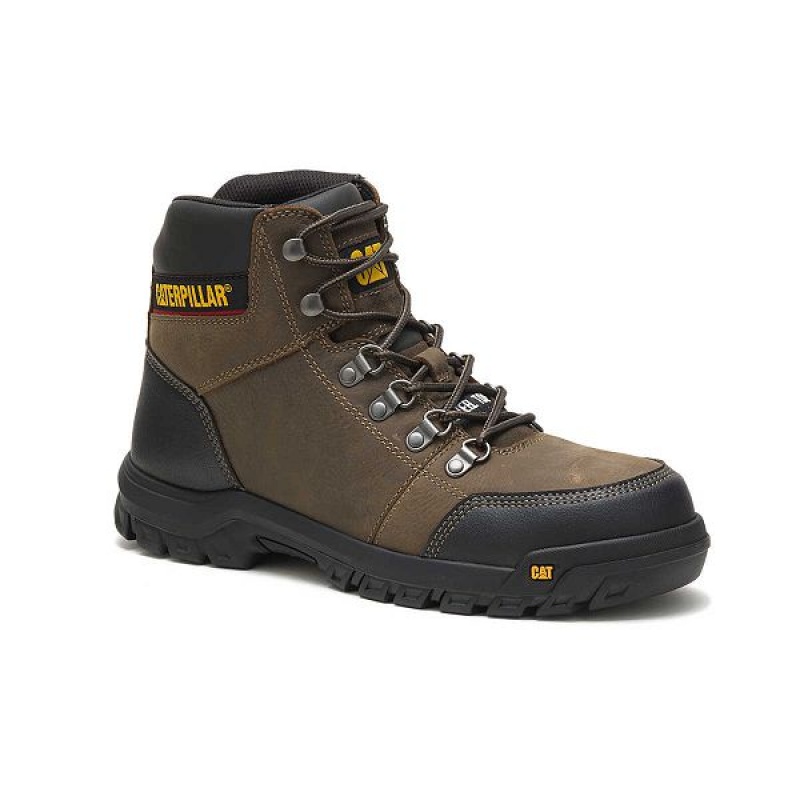 Caterpillar Outline Steel Toe Men's Work Boots Dark / Grey | 017246-TCI