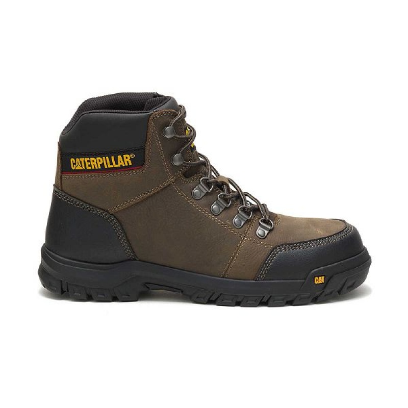 Caterpillar Outline Steel Toe Men\'s Work Boots Dark / Grey | 017246-TCI