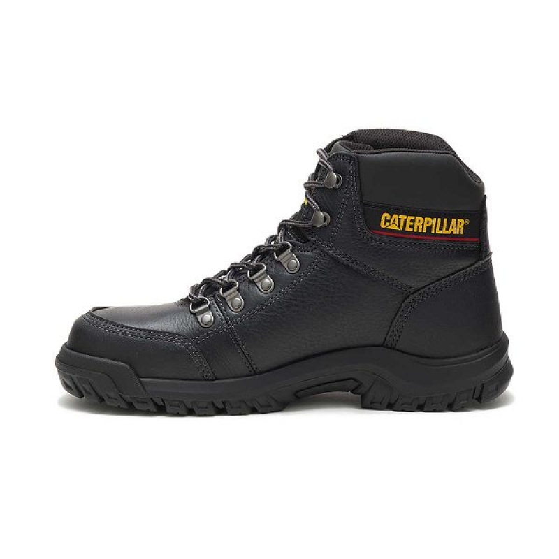 Caterpillar Outline Steel Toe Men's Work Boots Black | 489705-QXY