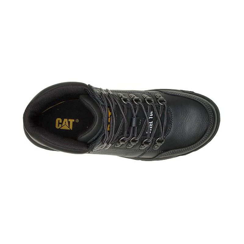 Caterpillar Outline Steel Toe Men's Work Boots Black | 489705-QXY