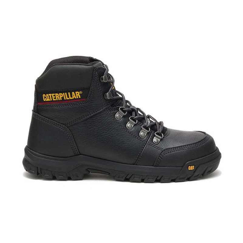 Caterpillar Outline Steel Toe Men\'s Work Boots Black | 489705-QXY