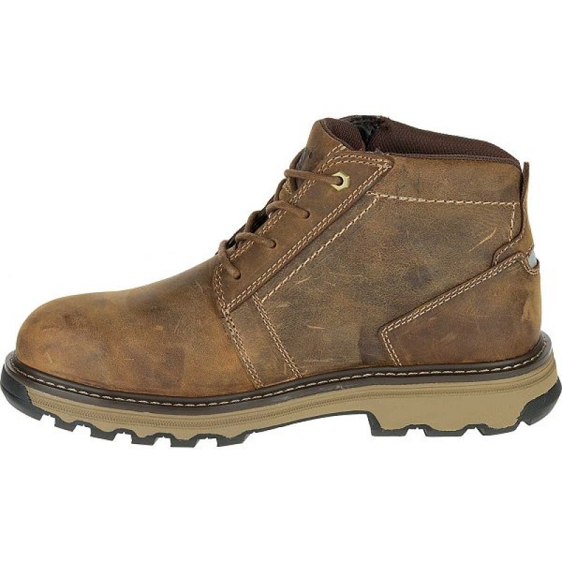 Caterpillar Parker Steel Toe S1P HRC SRA Men's Work Boots Brown | 984031-ZJH