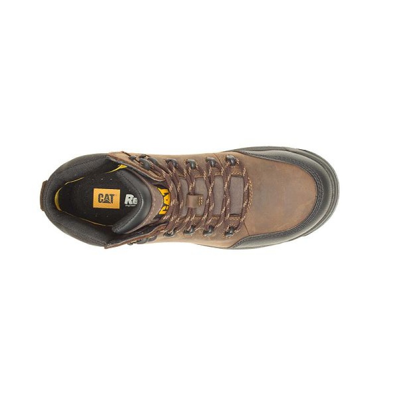 Caterpillar Resorption Waterproof Composite Toe Men's Work Boots Brown | 487650-NJE