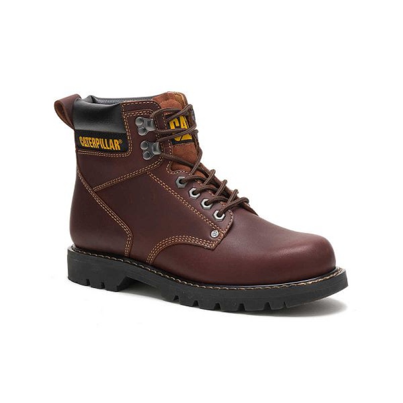 Caterpillar Second Shift Men's Work Boots Brown | 738142-YDU