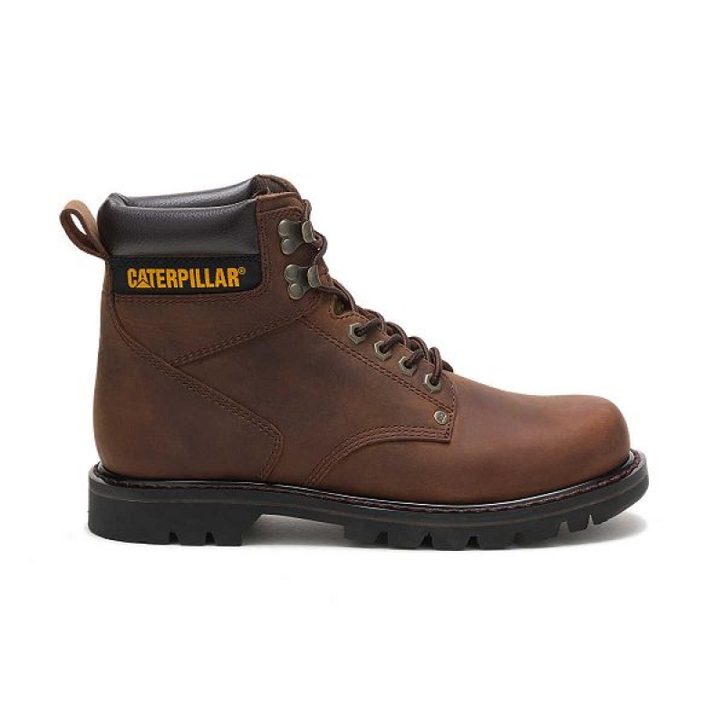 Caterpillar Second Shift Men\'s Work Boots Dark / Brown | 042761-FBX