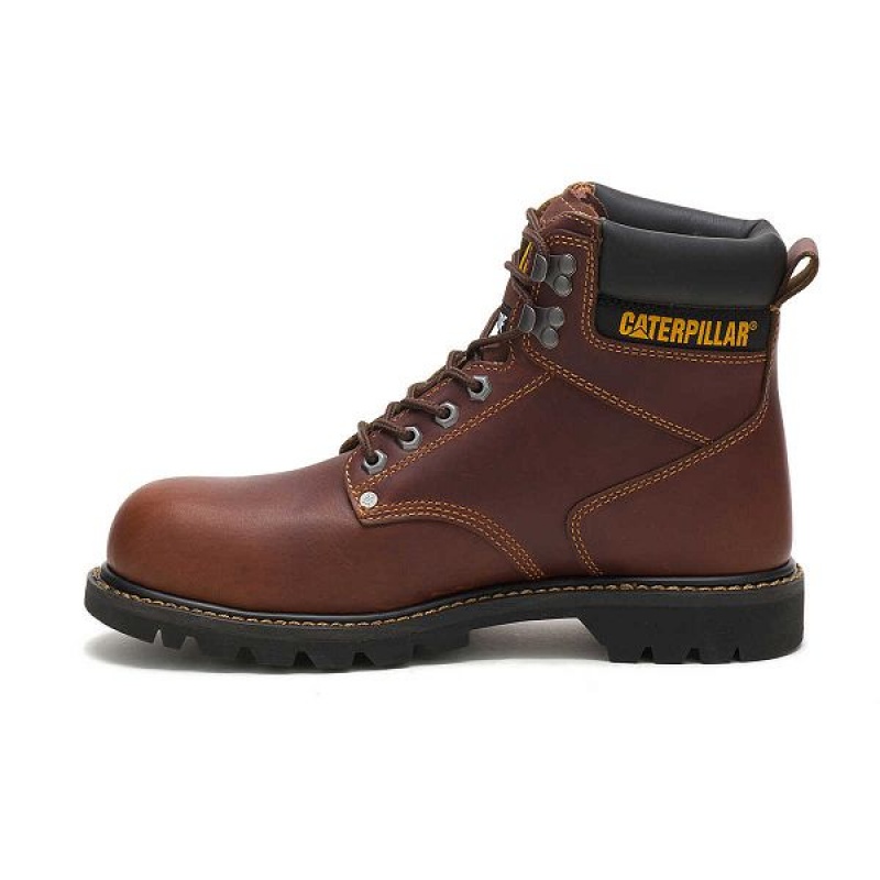 Caterpillar Second Shift Steel Toe Men's Work Boots Brown | 035297-CAH