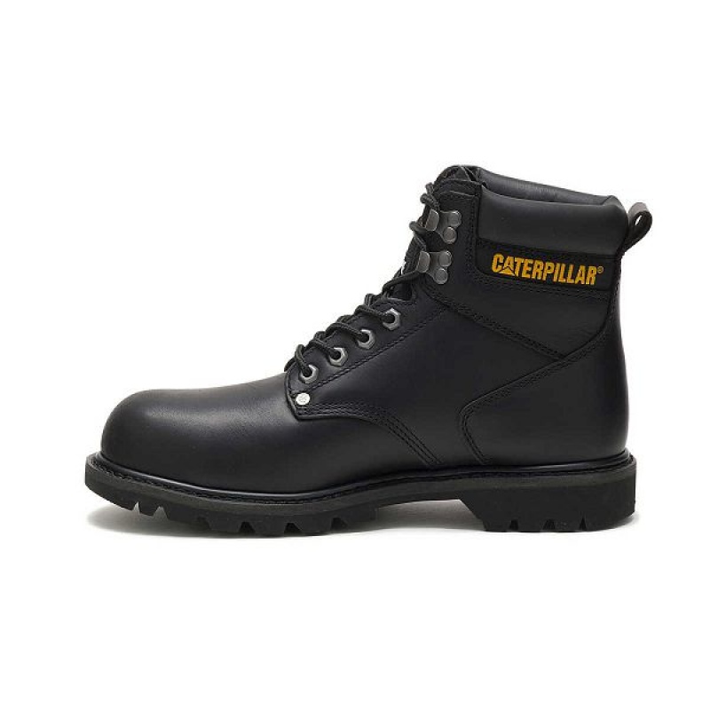 Caterpillar Second Shift Steel Toe Men's Work Boots Black | 023791-FTL