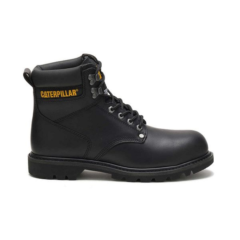 Caterpillar Second Shift Steel Toe Men\'s Work Boots Black | 023791-FTL