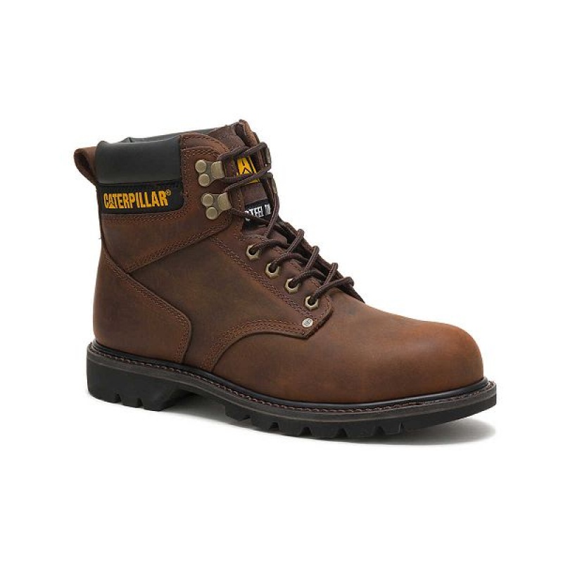 Caterpillar Second Shift Steel Toe Men's Work Boots Dark / Brown | 031827-SXD