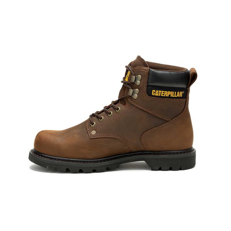 Caterpillar Second Shift Waterproof Men's Work Boots Dark / Brown | 598206-TZS