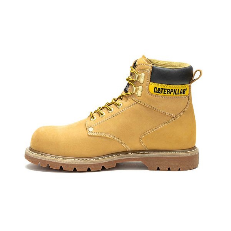 Caterpillar Second Shift Waterproof Steel Toe Men's Work Boots Brown | 892516-RSI