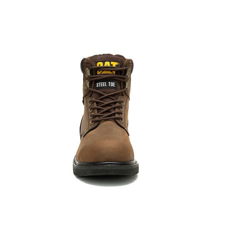 Caterpillar Second Shift Waterproof Steel Toe Men's Work Boots Dark / Brown | 853204-PCZ