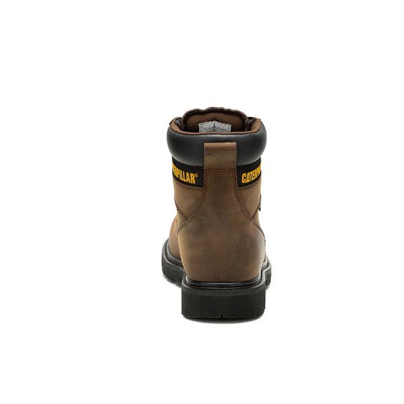 Caterpillar Second Shift Waterproof Steel Toe Men's Work Boots Dark / Brown | 853204-PCZ