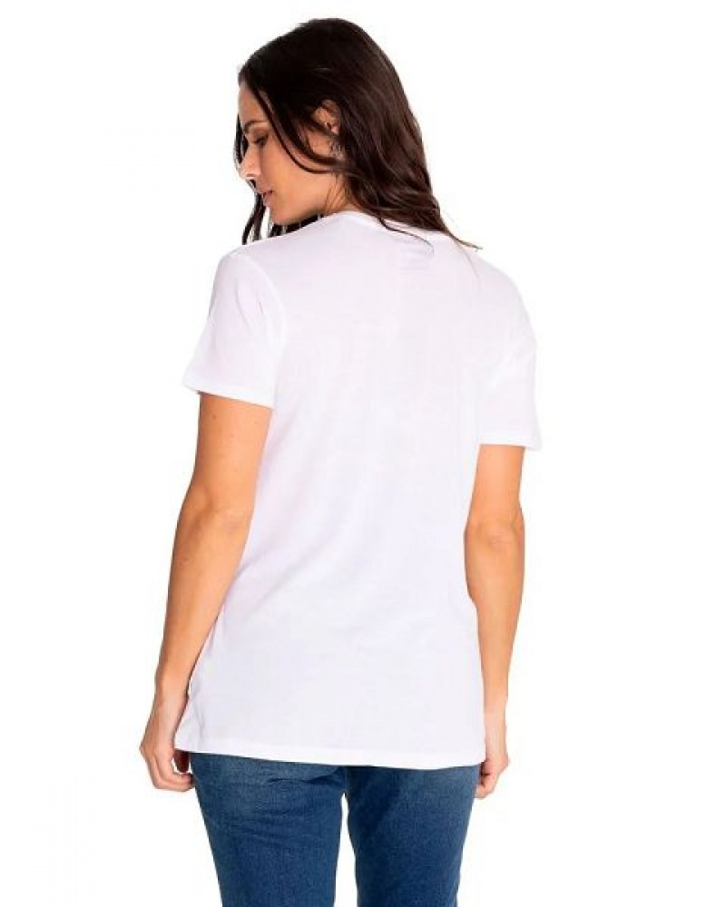 Caterpillar Short Sleeve W Historic Tradition Graphic Tee Women's T-Shirt White | 295367-LZK