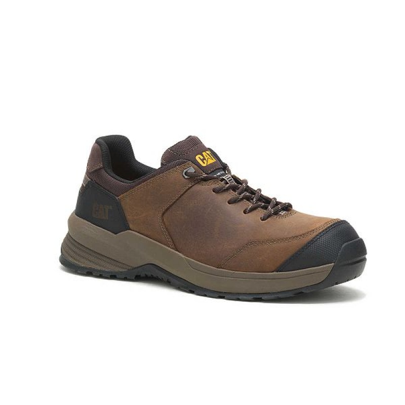 Caterpillar Streamline 2.0 Leather Composite Toe Men's Work Shoes Brown | 091436-QSJ