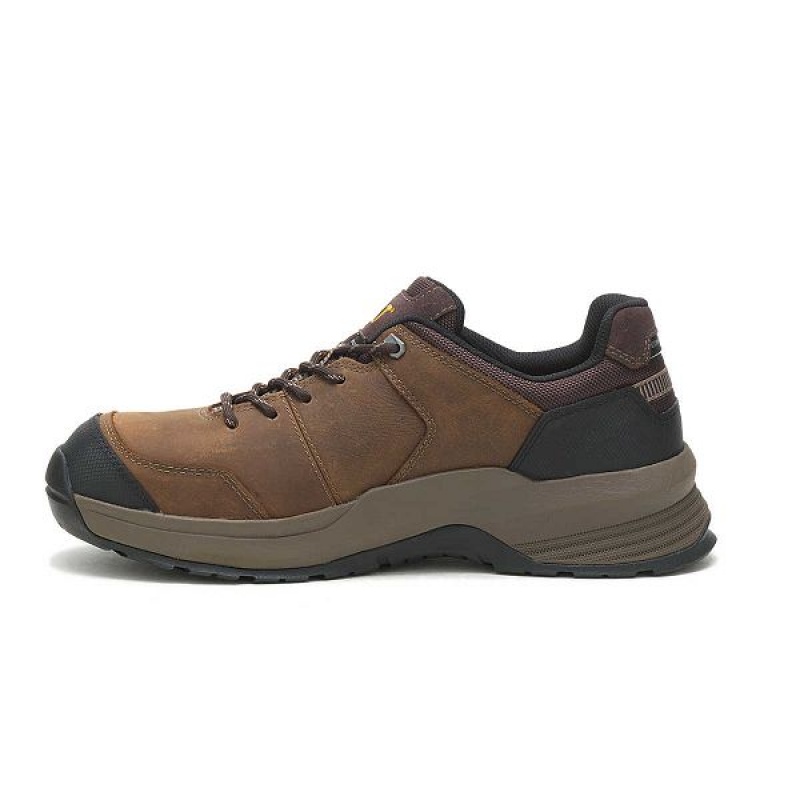 Caterpillar Streamline 2.0 Leather Composite Toe Men's Work Shoes Brown | 091436-QSJ