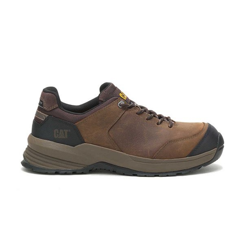 Caterpillar Streamline 2.0 Leather Composite Toe Men\'s Work Shoes Brown | 091436-QSJ