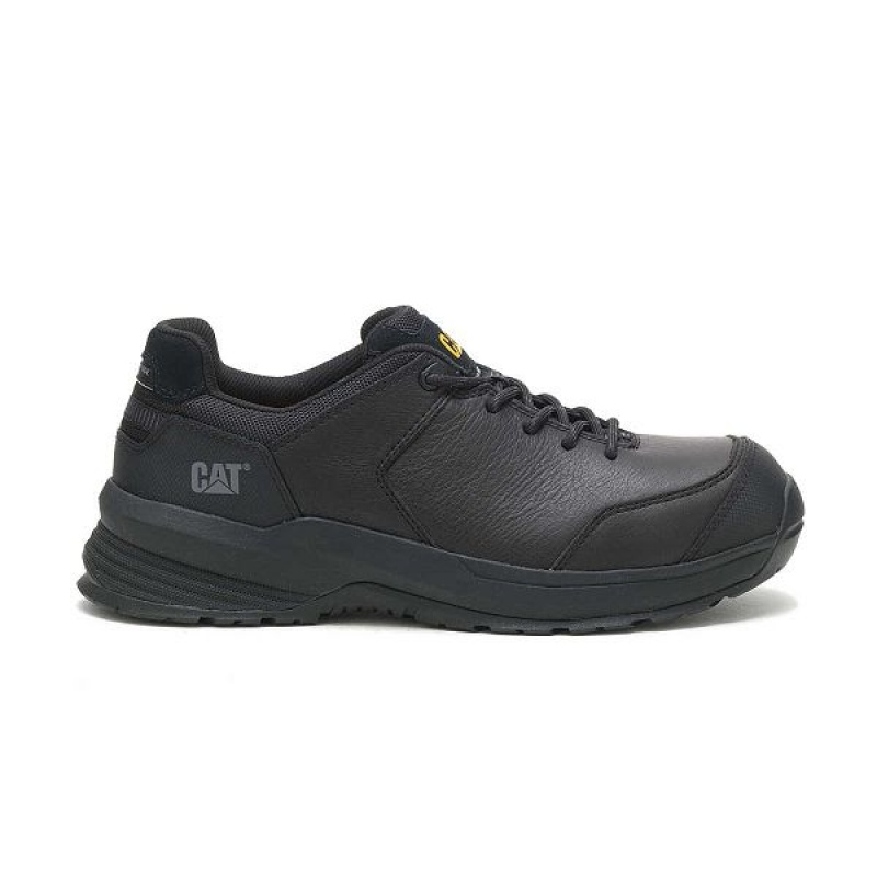 Caterpillar Streamline 2.0 Leather Composite Toe Men\'s Work Shoes Black | 013562-EMP