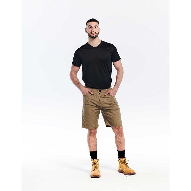 Caterpillar Stretch Canvas Utility Men's Shorts Khaki | 907361-WDP