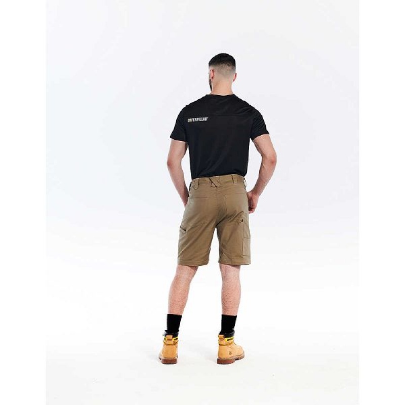 Caterpillar Stretch Canvas Utility Men's Shorts Khaki | 907361-WDP