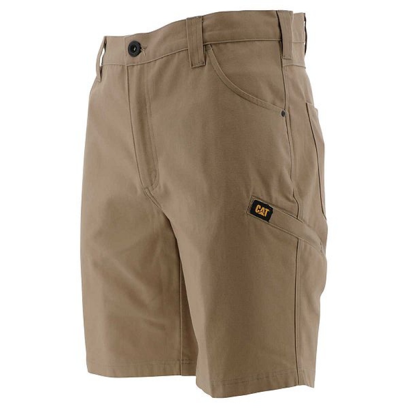 Caterpillar Stretch Canvas Utility Men\'s Shorts Khaki | 907361-WDP