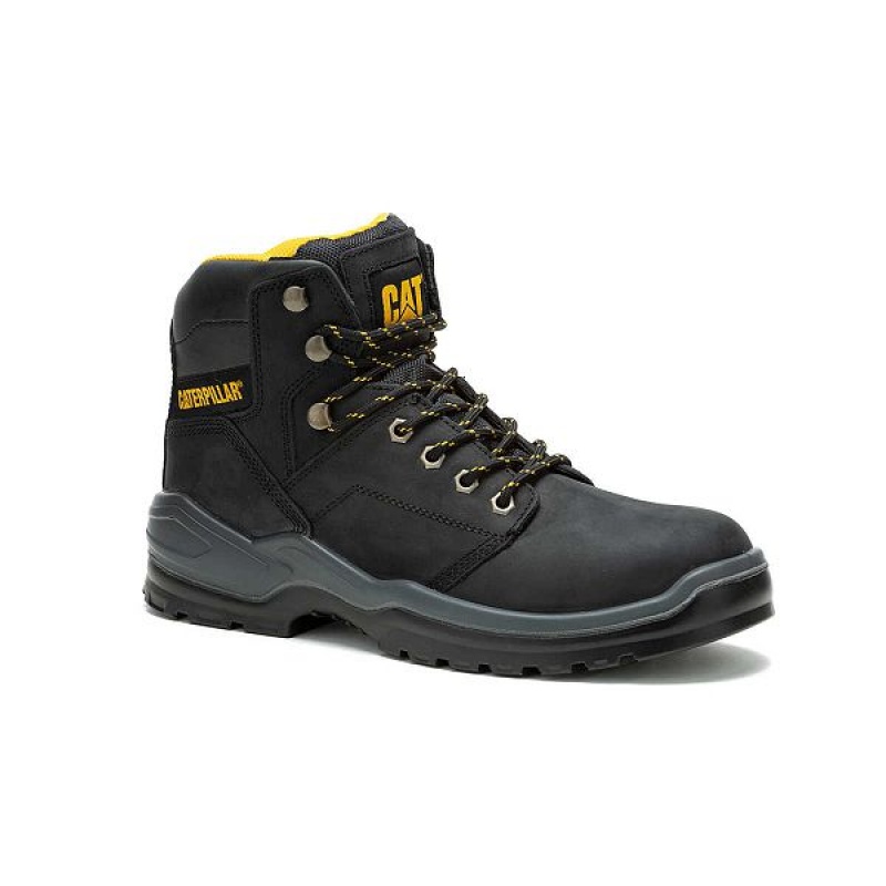 Caterpillar Striver Steel Toe Men's Work Boots Black | 521849-GAB