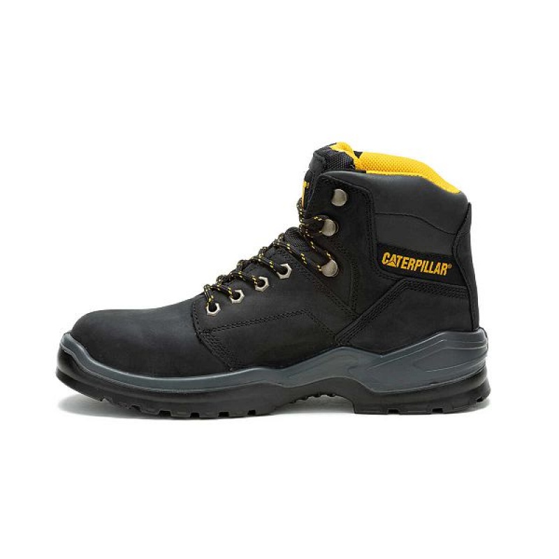 Caterpillar Striver Steel Toe Men's Work Boots Black | 521849-GAB