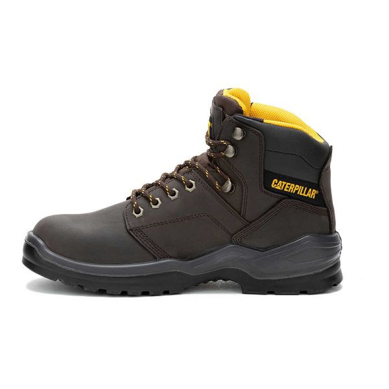 Caterpillar Striver Waterproof Steel Toe Men's Work Boots Brown | 593268-UFY