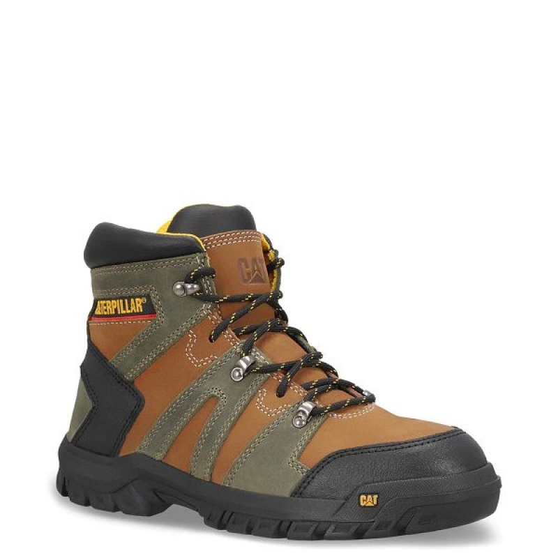 Caterpillar Threshold HKR ST M4M Industrial Men's Work Boots Brown | 693810-BWR