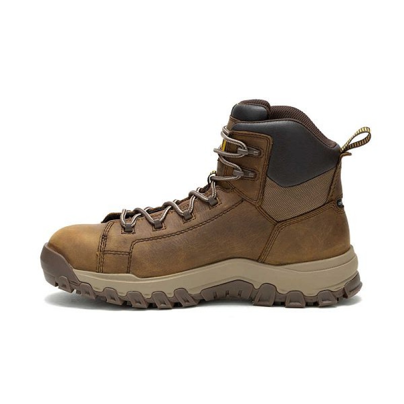 Caterpillar Threshold Rebound Waterproof Composite Toe Men's Work Boots Brown | 978512-SPO