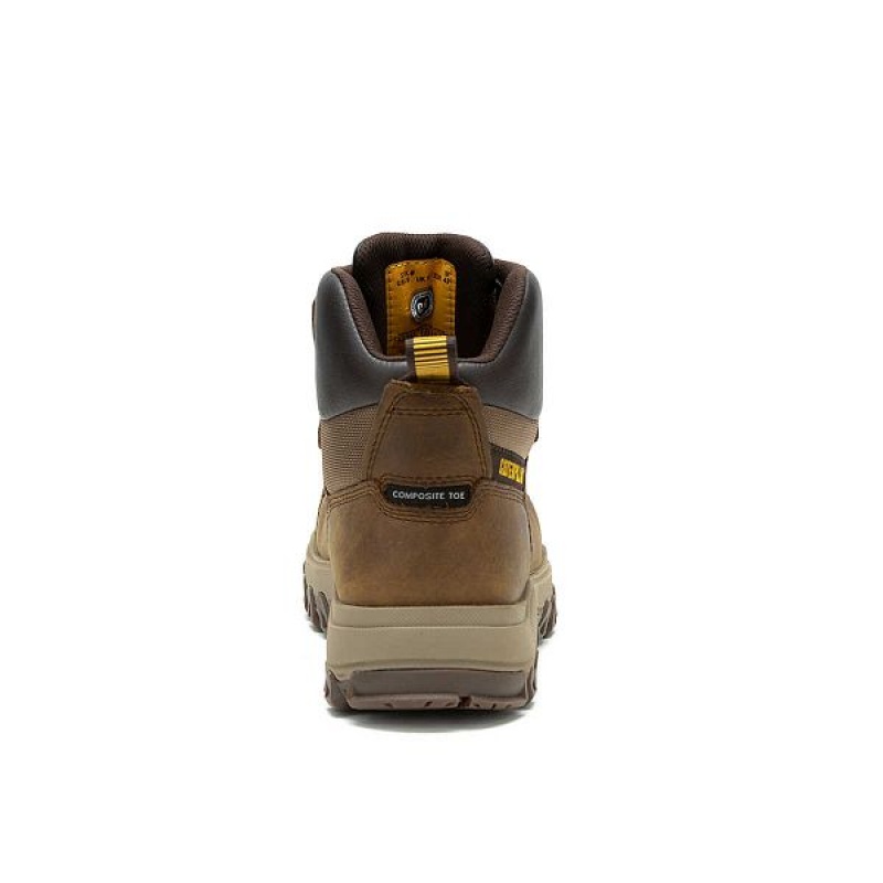 Caterpillar Threshold Rebound Waterproof Composite Toe Men's Work Boots Brown | 978512-SPO