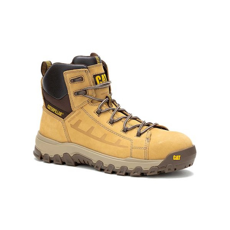 Caterpillar Threshold Rebound Waterproof Composite Toe Men's Work Boots Brown | 398705-SEY