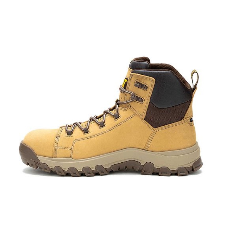 Caterpillar Threshold Rebound Waterproof Composite Toe Men's Work Boots Brown | 398705-SEY