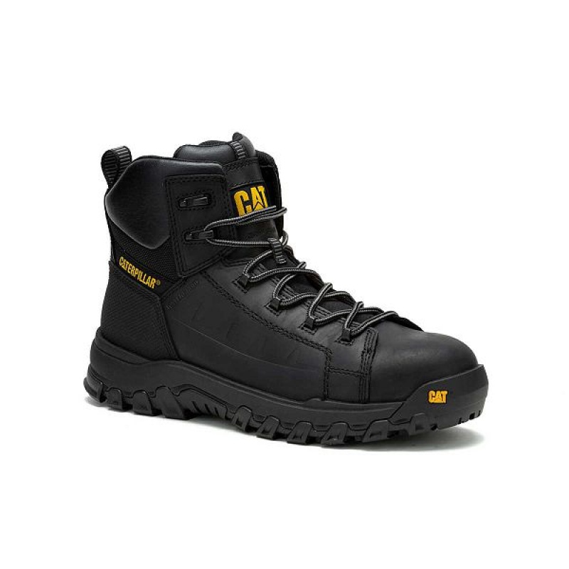 Caterpillar Threshold Rebound Waterproof Composite Toe Men's Work Boots Black | 920746-OLQ