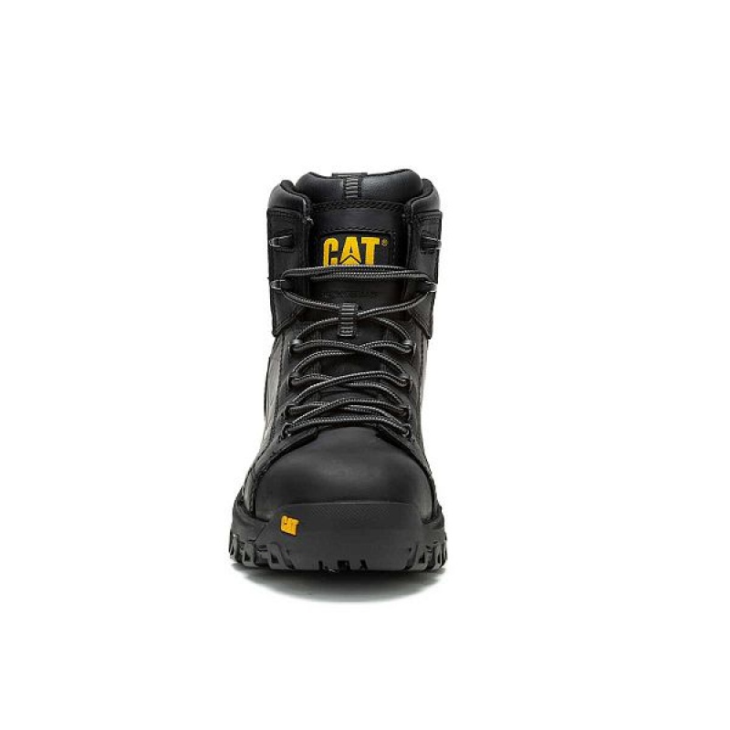 Caterpillar Threshold Rebound Waterproof Composite Toe Men's Work Boots Black | 920746-OLQ