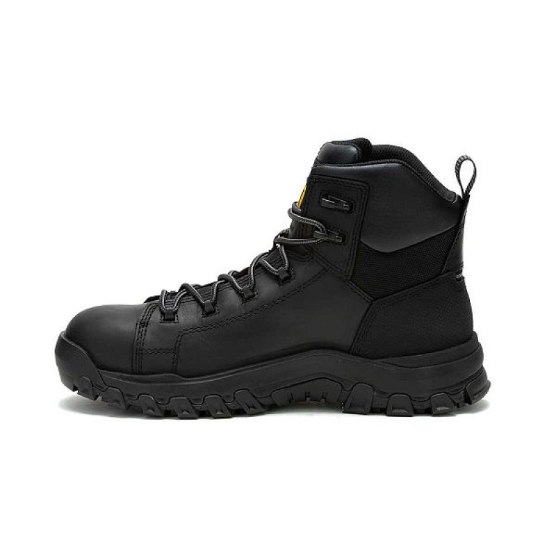 Caterpillar Threshold Rebound Waterproof Composite Toe Men's Work Boots Black | 920746-OLQ