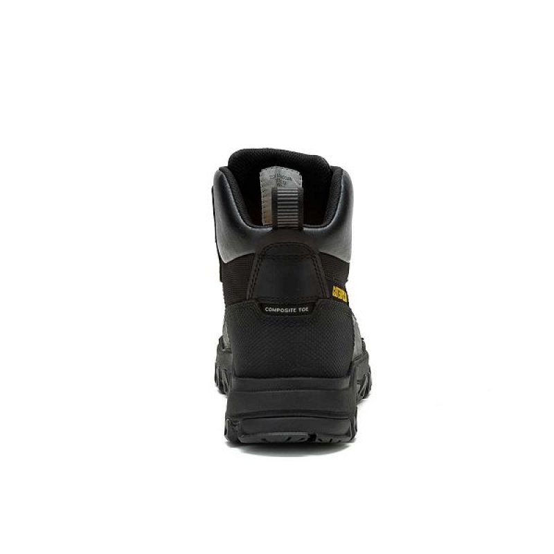 Caterpillar Threshold Rebound Waterproof Composite Toe Men's Work Boots Black | 920746-OLQ