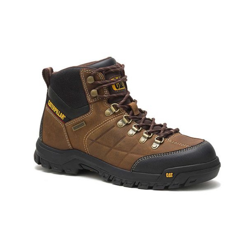 Caterpillar Threshold Waterproof Men's Work Boots Brown | 467231-OVZ