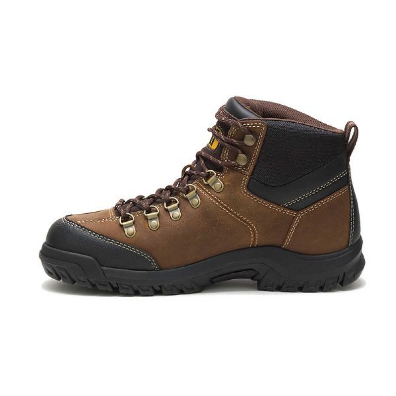 Caterpillar Threshold Waterproof Men's Work Boots Brown | 467231-OVZ