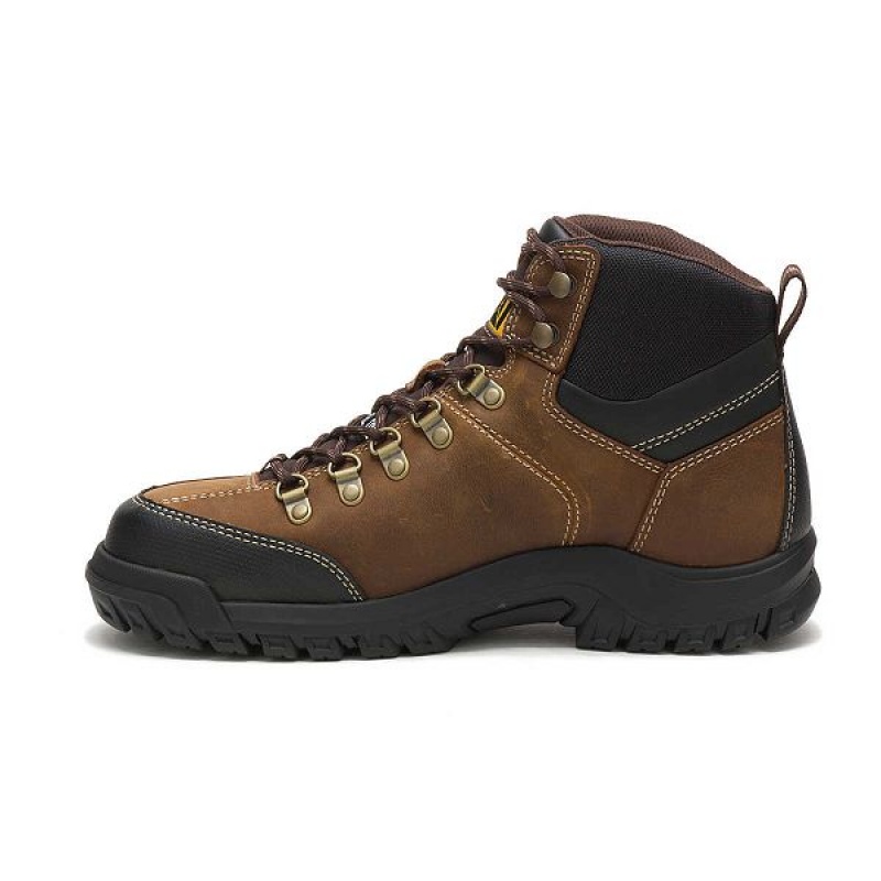 Caterpillar Threshold Waterproof Steel Toe Men's Work Boots Brown | 984017-KNA