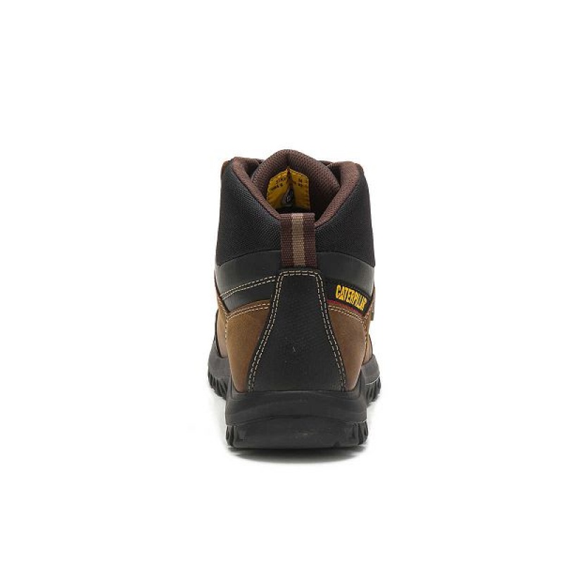 Caterpillar Threshold Waterproof Steel Toe Men's Work Boots Brown | 984017-KNA