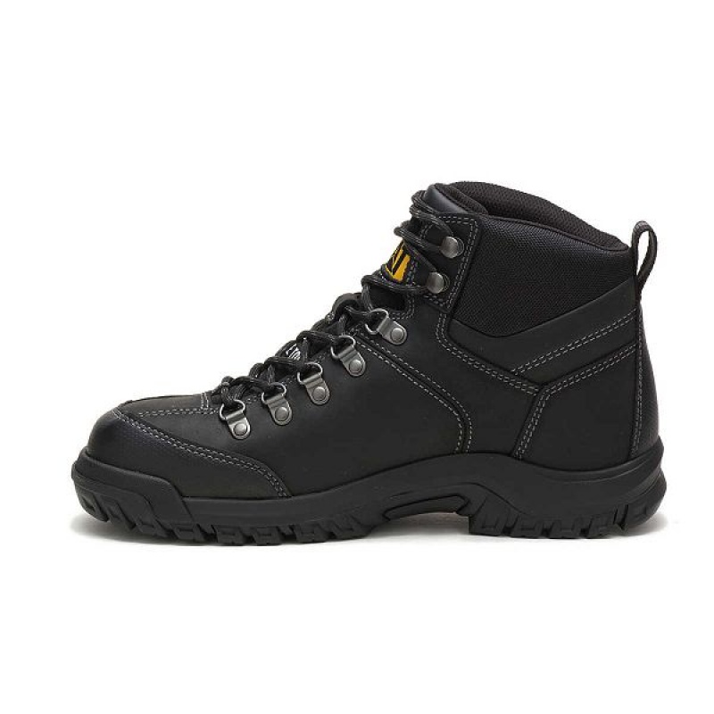 Caterpillar Threshold Waterproof Steel Toe Men's Work Boots Black | 630192-JSI