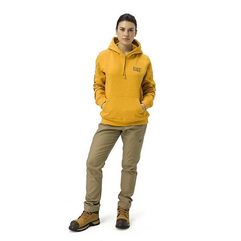 Caterpillar Trademark Banner Pull Over Women's Hoodie Navy | 065371-OMS