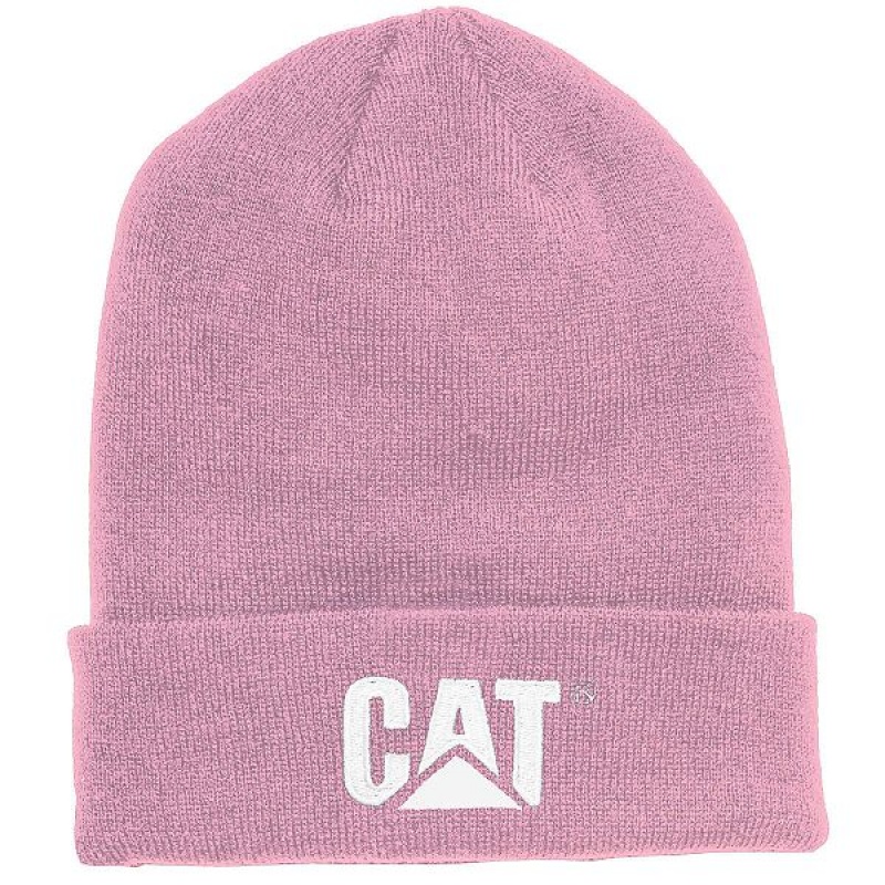 Caterpillar Trademark Cuff Men\'s Beanie Pink | 940372-TAG