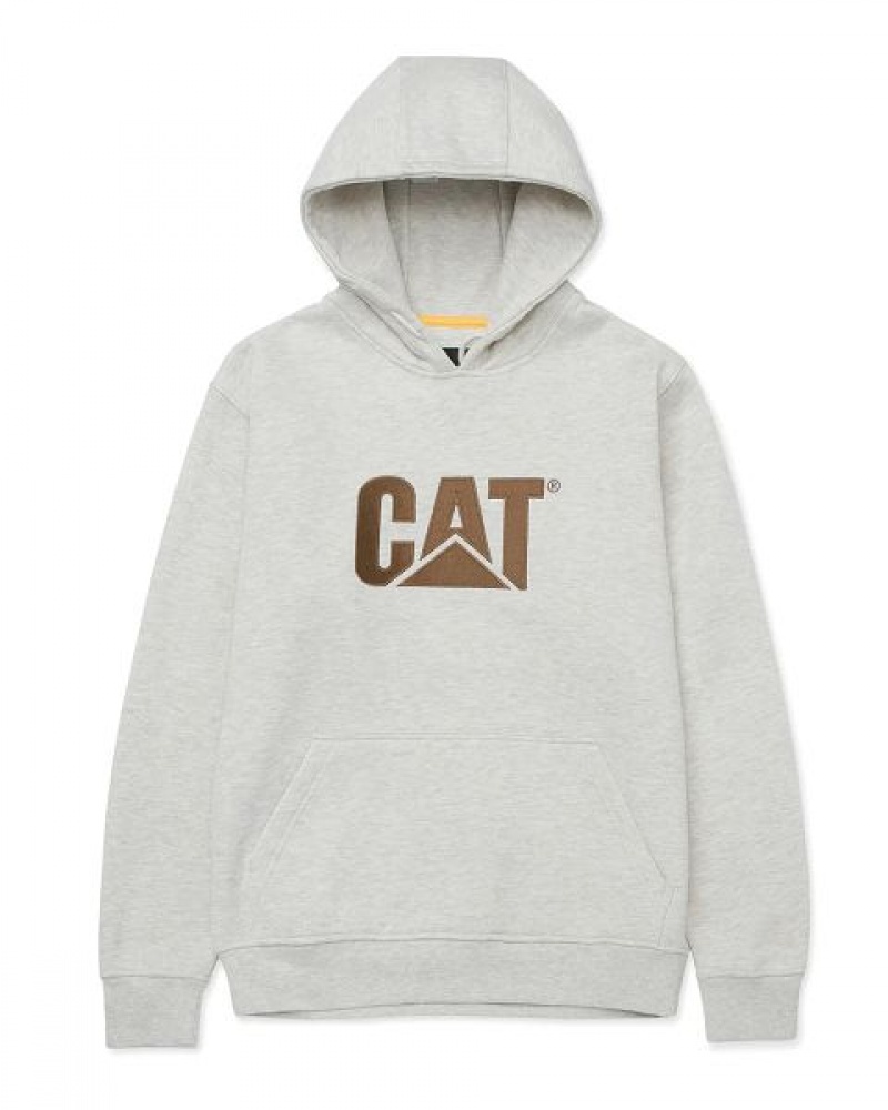 Caterpillar Trademark Men\'s Hoodie Cream | 592137-TZL