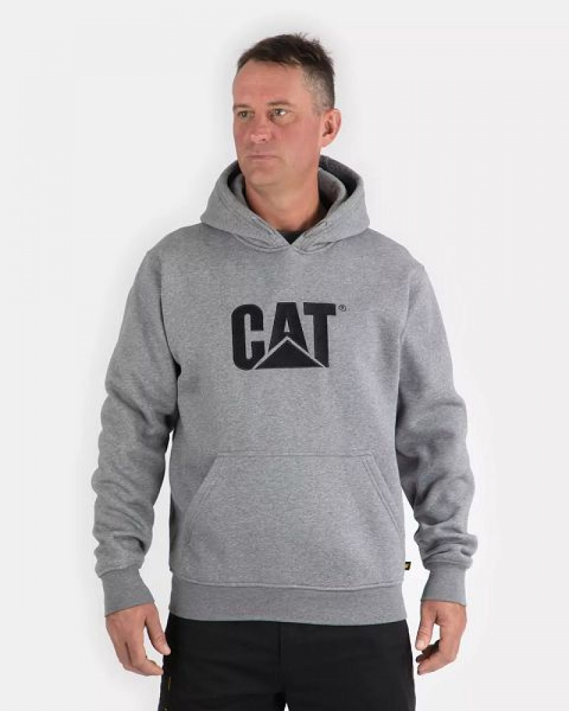 Caterpillar Trademark Men\'s Hoodie Grey | 975143-AJC